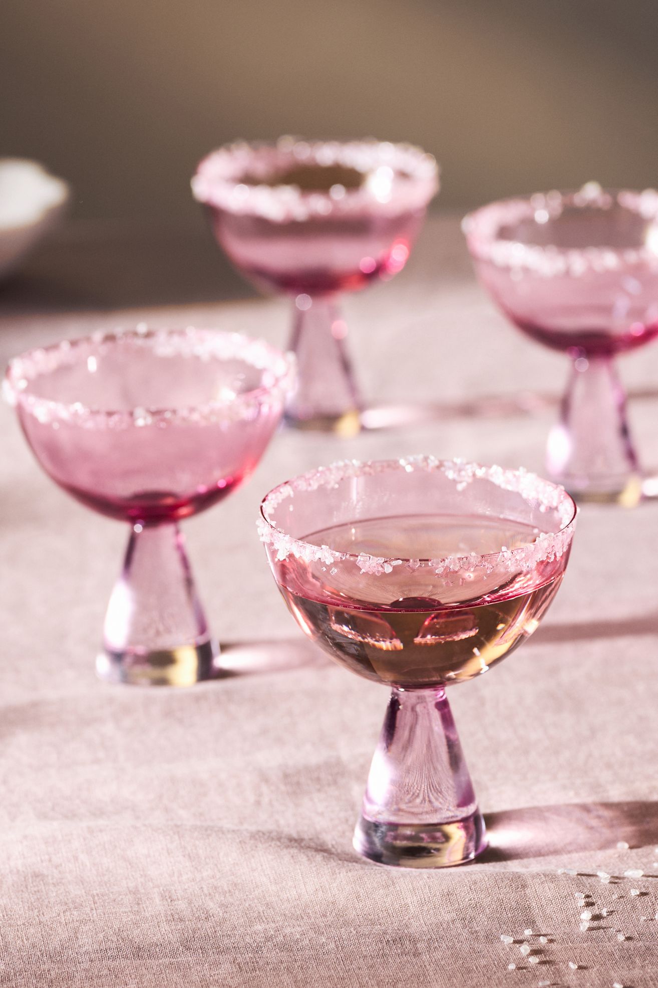 Ramona Coupe Glasses, Set of 4 - Pink, Standard, Set Of 4