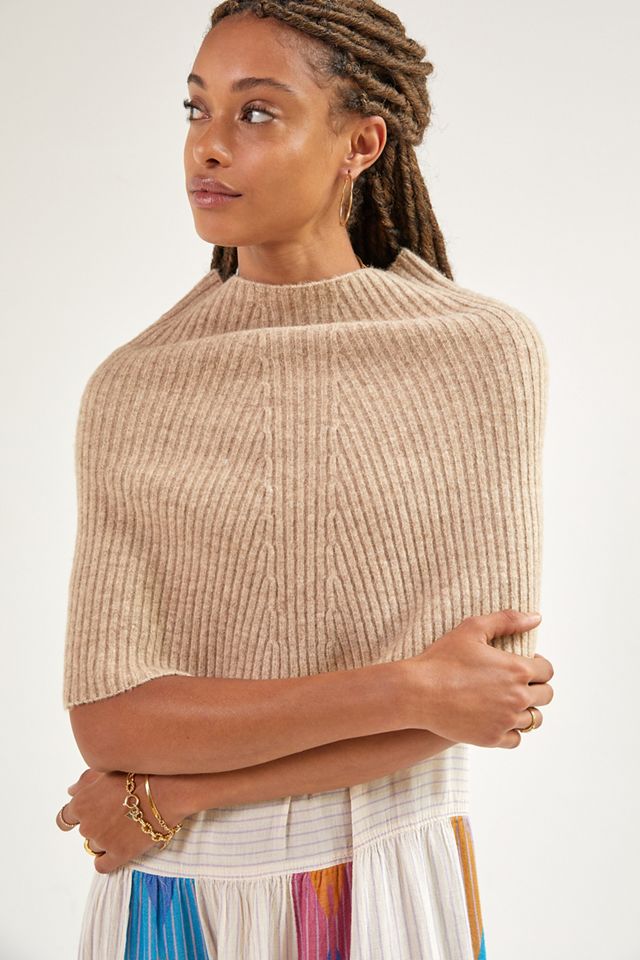 Knit Cropped Poncho #1
