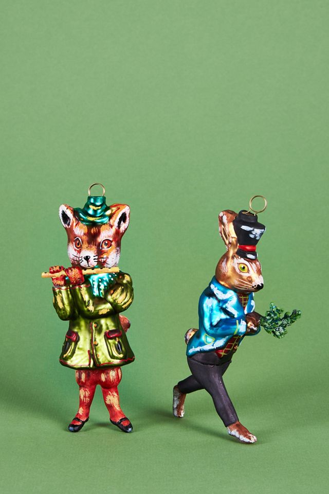 Nathalie Lete Flute Fox Ornament #1