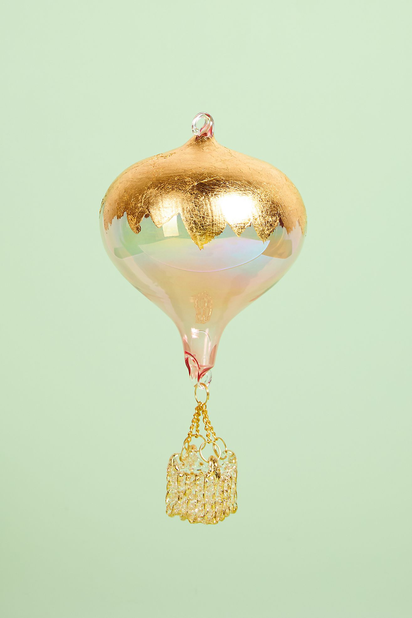 Gold Leaf Hot Air Balloon Ornament
