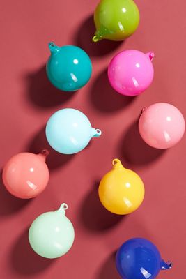 Colorful Glass Ball Ornaments, Set of 9