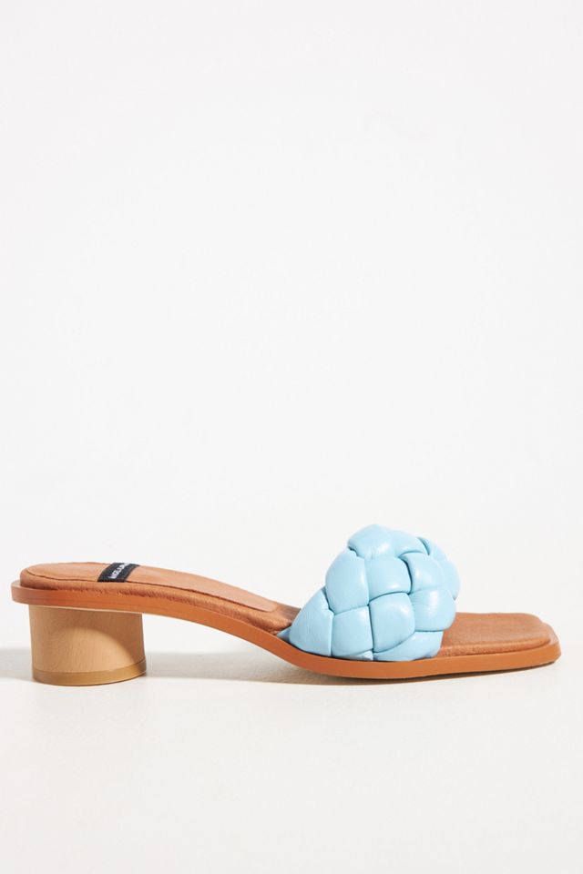 Puffy Leather Braided Mules #1
