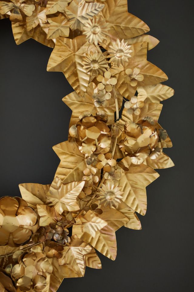 Gilded Iron Leaf Wreath #1