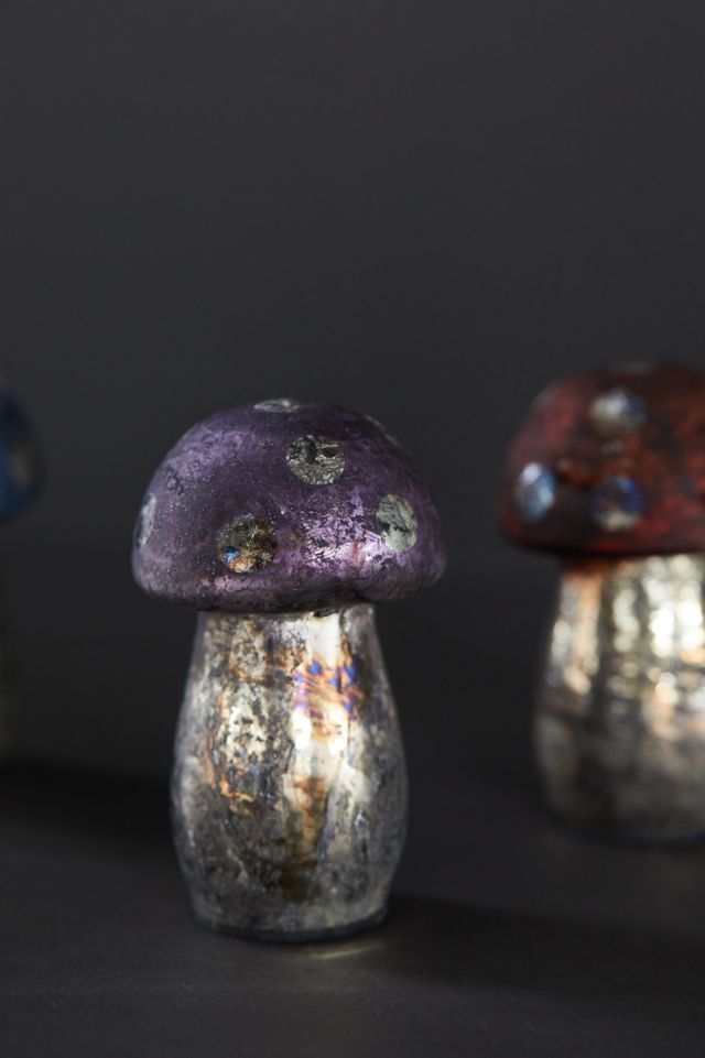 Dotted Glass Mushrooms, Set of 3 #1