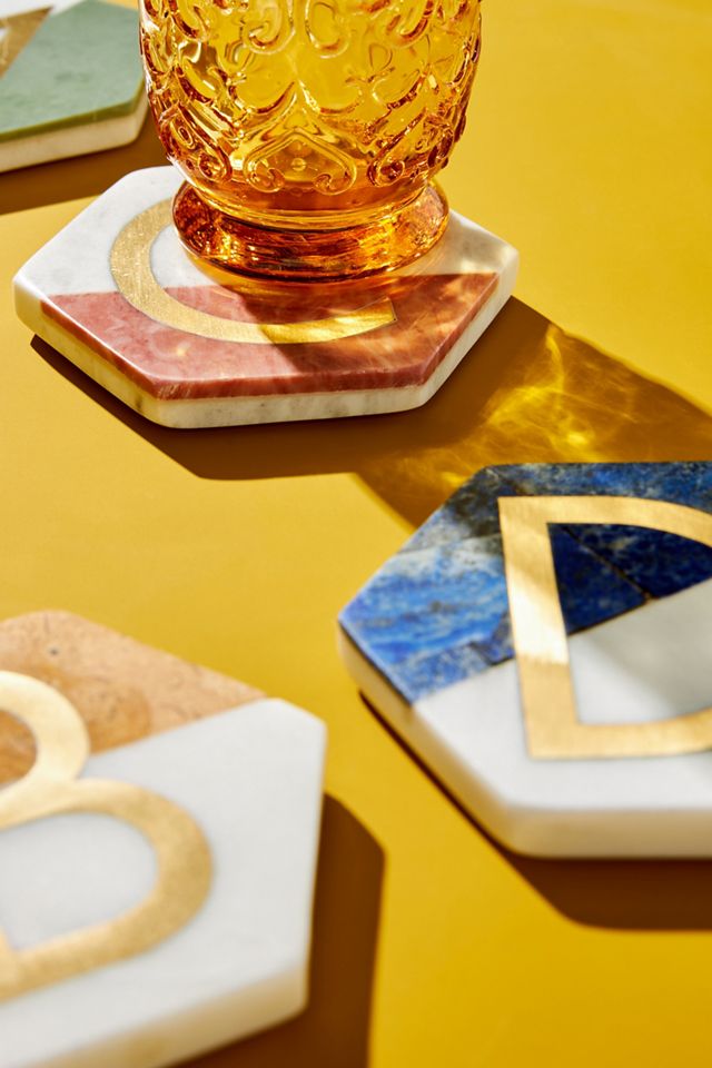 Colorblocked Monogram Coaster #1