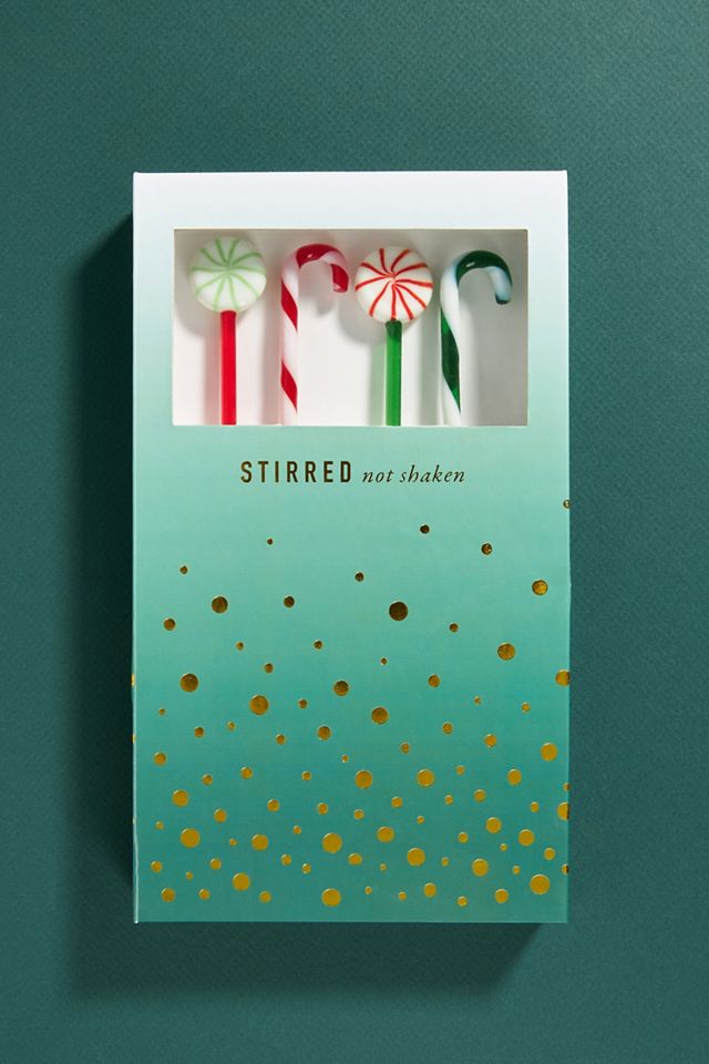 Peppermint Drink Stirrers, Set of 4 #1