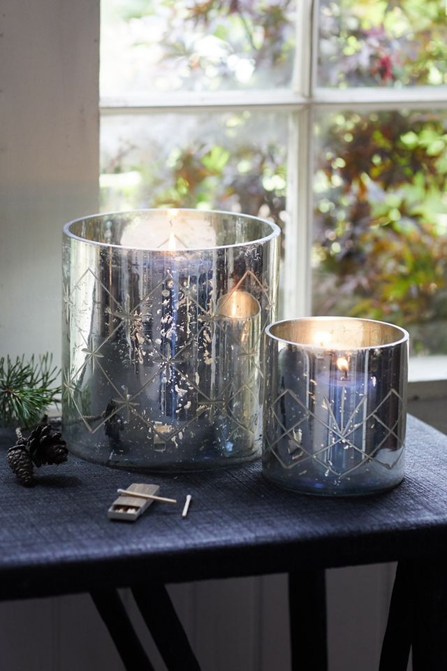 Starry Diamond Mercury Glass Hurricane #1