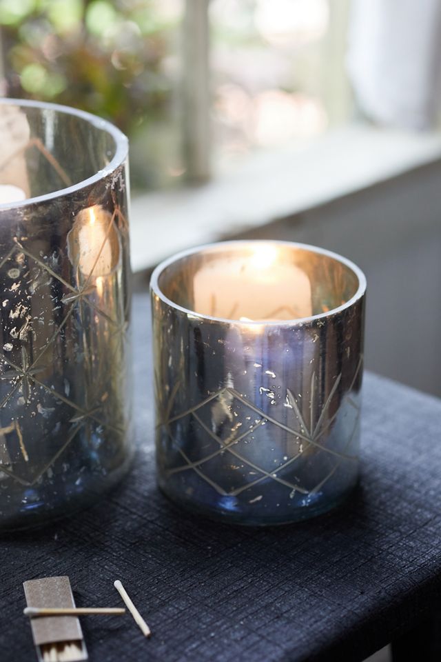 Starry Diamond Mercury Glass Hurricane #2