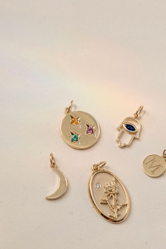 Starling Birthstone Compass Charm 3 Stone Necklace #1