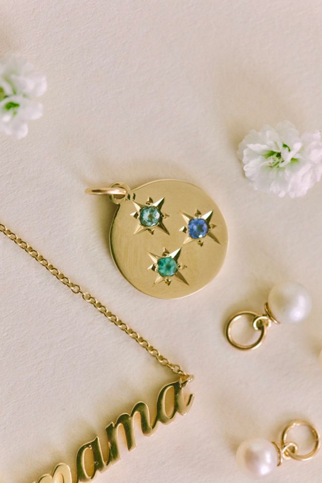 Starling Birthstone Compass Charm 3 Stone Necklace #2
