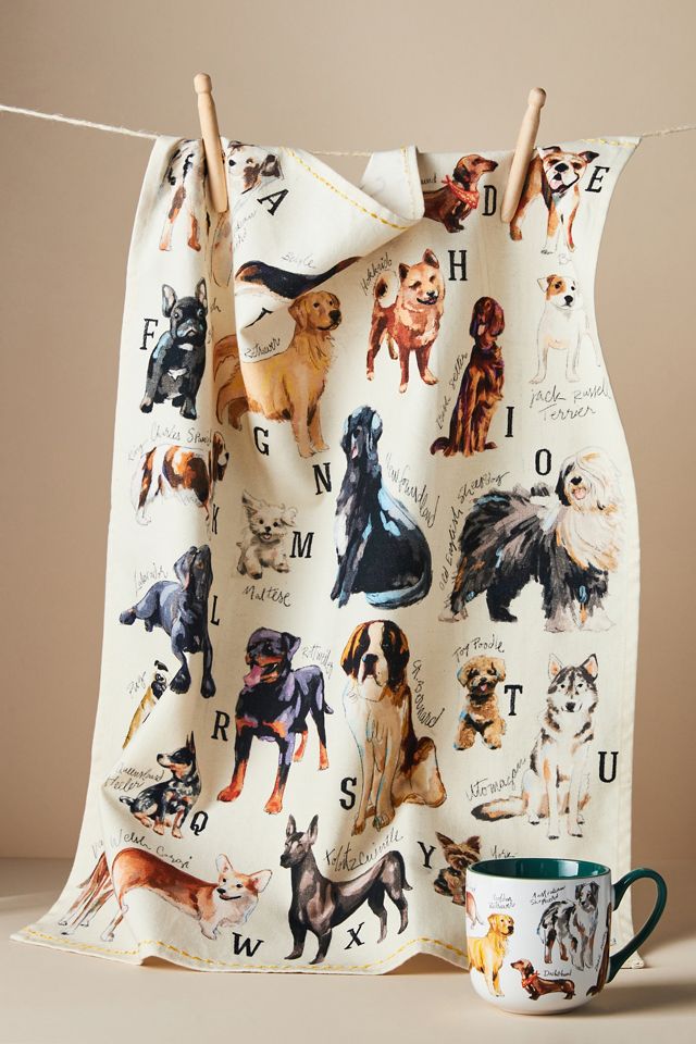 Dog Breeds A-Z Dish Towel #2