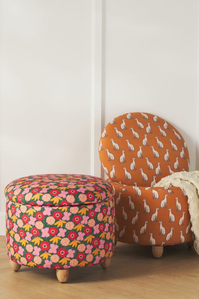 Auden Ottoman and Benches by Kendra Dandy Flowers Lime - Cloth & Company