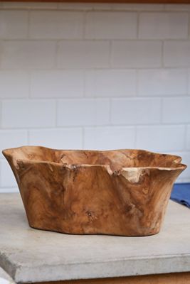 Teak Root Wave Serving Bowl