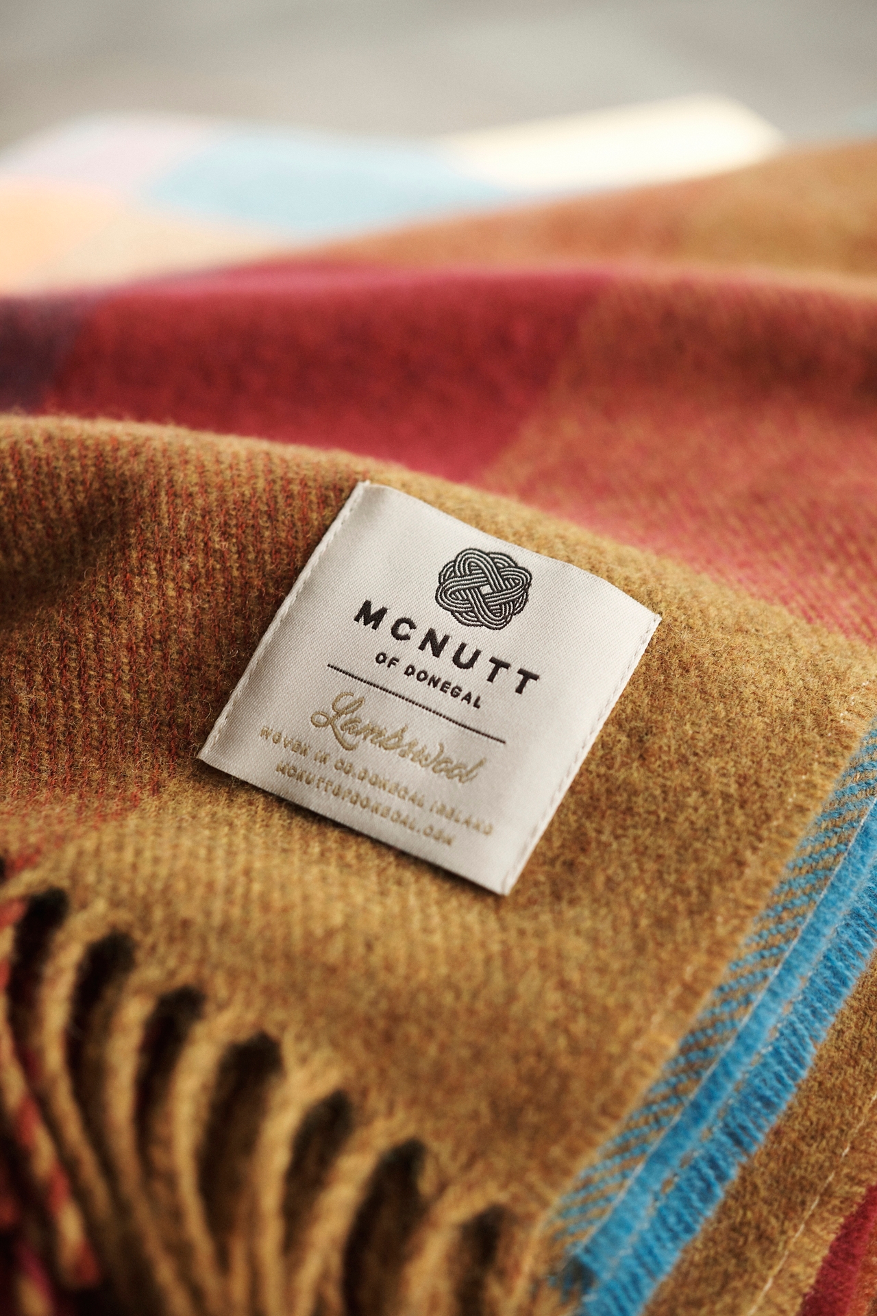 Sunset Check Merino Wool Throw