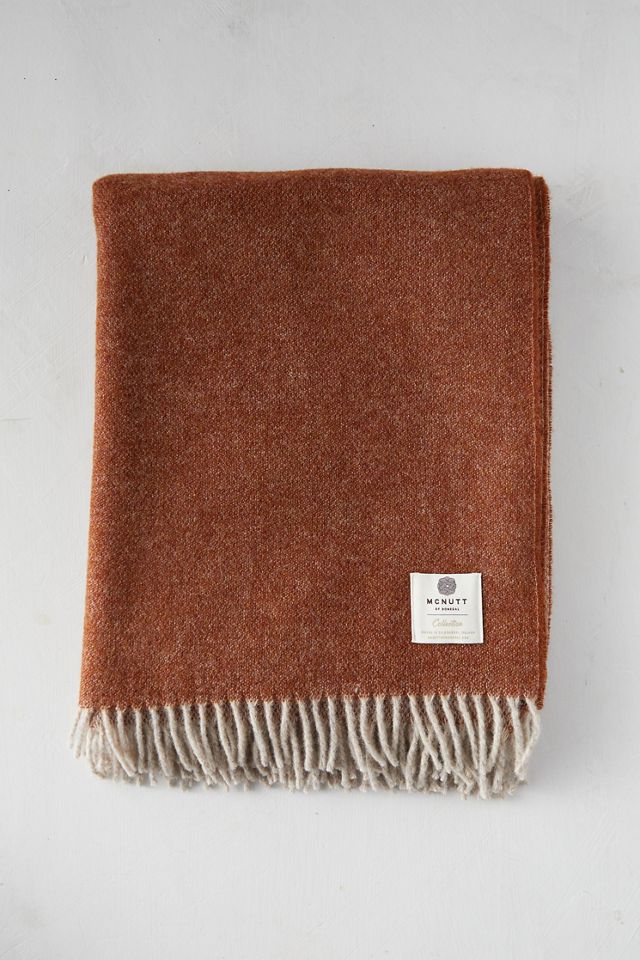 Reversible Gingerbread Merino Wool Throw