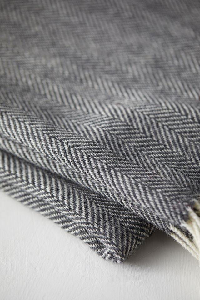 Storm Herringbone Merino Wool Throw #2