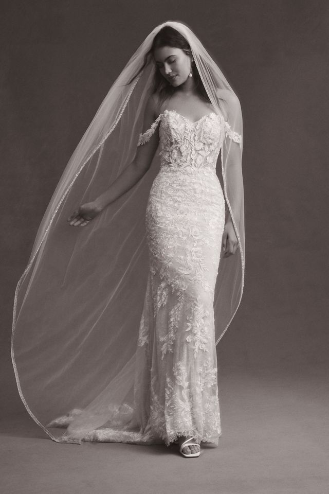 Wtoo by Watters Bettina Strapless Corset All-Over Lace Wedding Gown #6