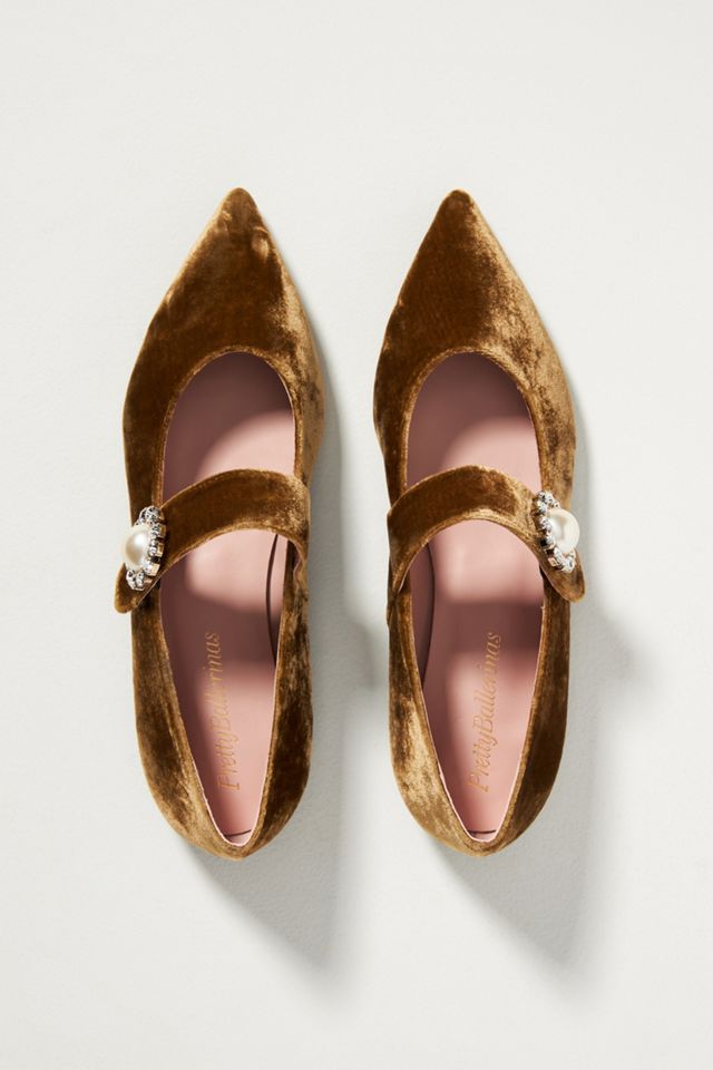 Pretty Ballerinas Ella Velvet Mary Jane Flats #1