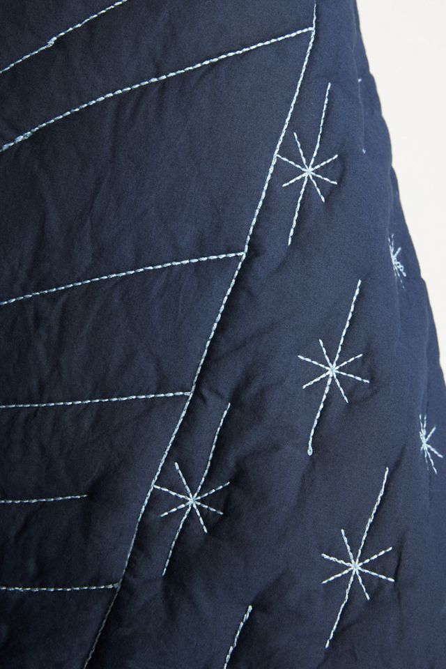 Embroidered Luna Quilted Throw Blanket #1