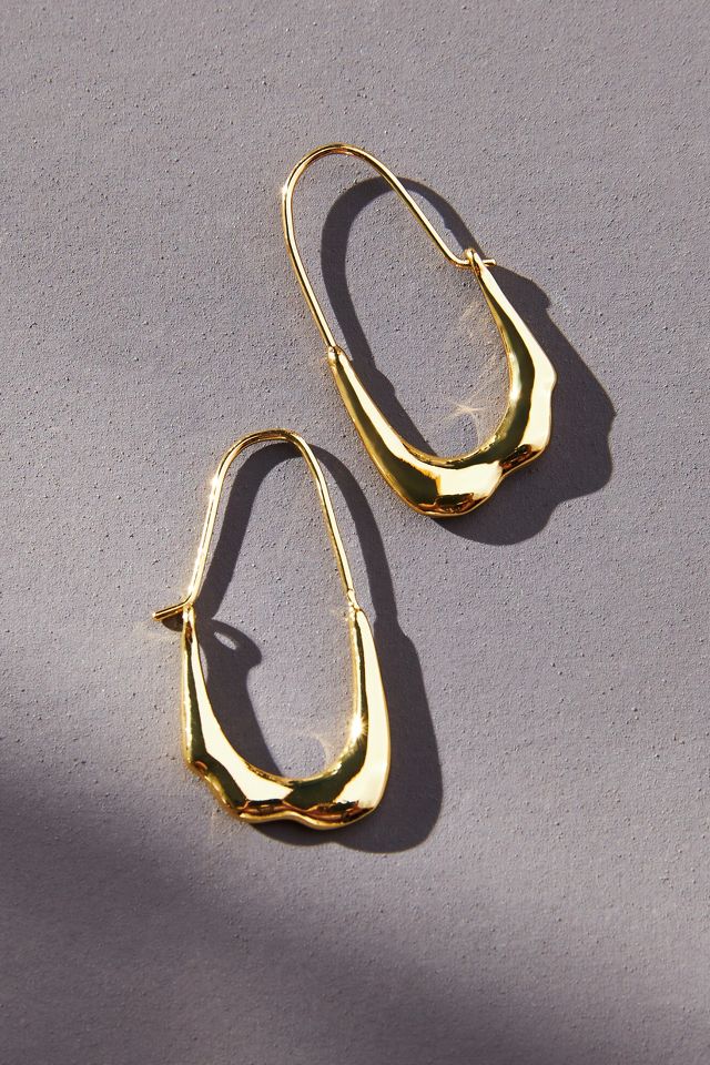 anthropologie crescent hoop earrings