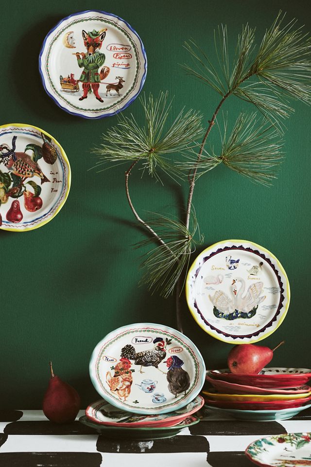 Nathalie Lete Twelve Days of Christmas Dessert Plate #4