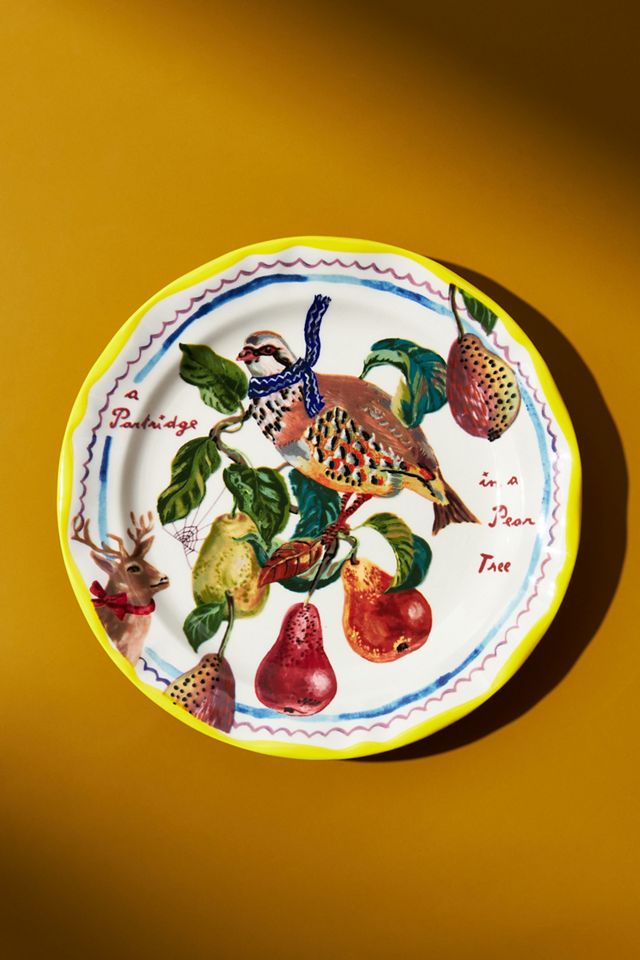 Nathalie Lete Twelve Days of Christmas Dessert Plate #1