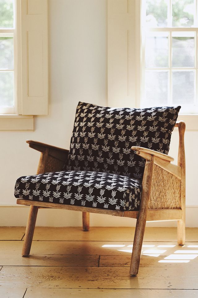 Jen Hewett Blockprinted Caned Armchair #7
