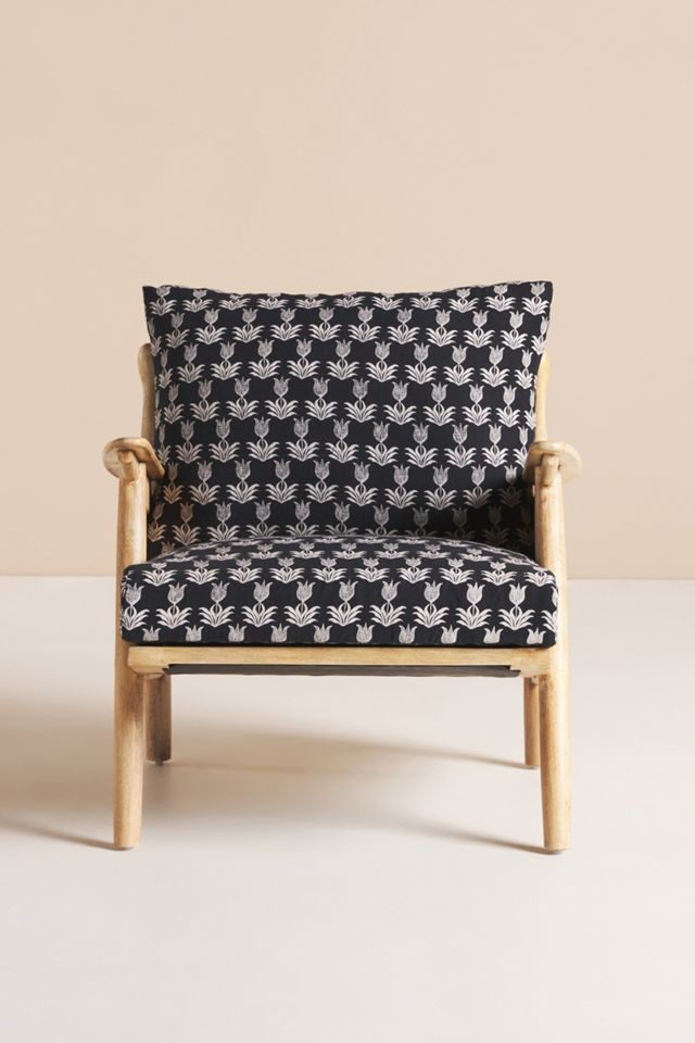 Jen Hewett Blockprinted Caned Armchair #1