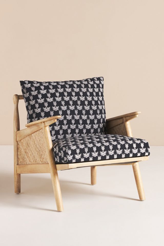 Jen Hewett Blockprinted Caned Armchair #2