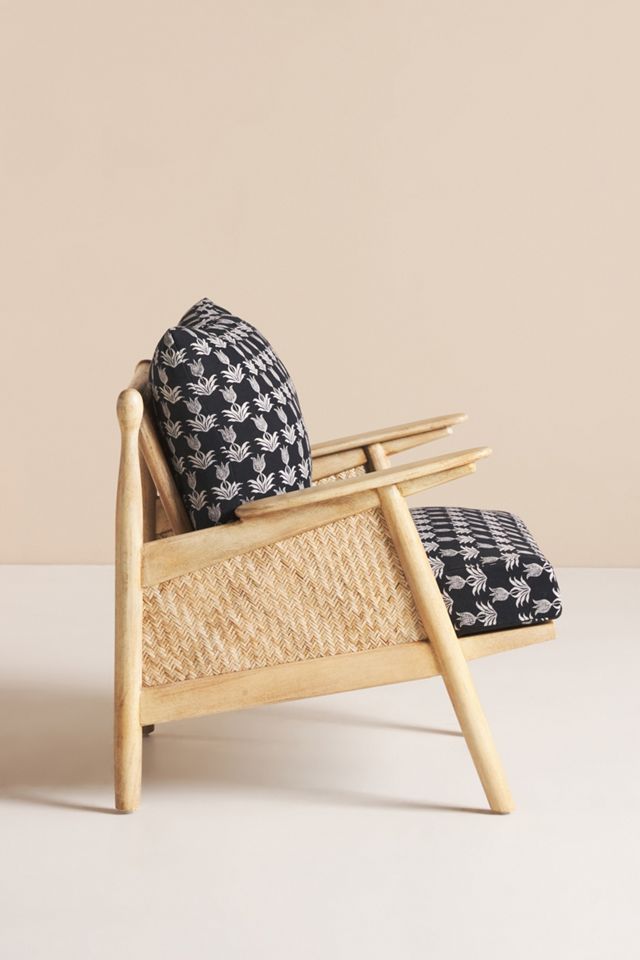 Jen Hewett Blockprinted Caned Armchair #3