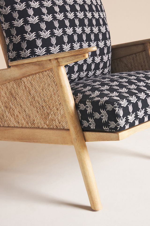 Jen Hewett Blockprinted Caned Armchair #5
