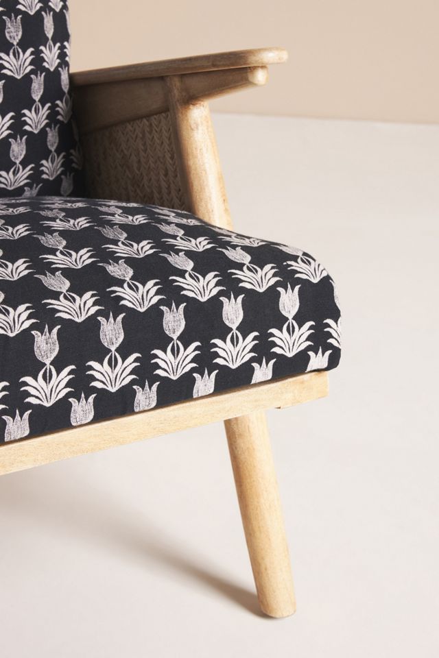 Jen Hewett Blockprinted Caned Armchair #6