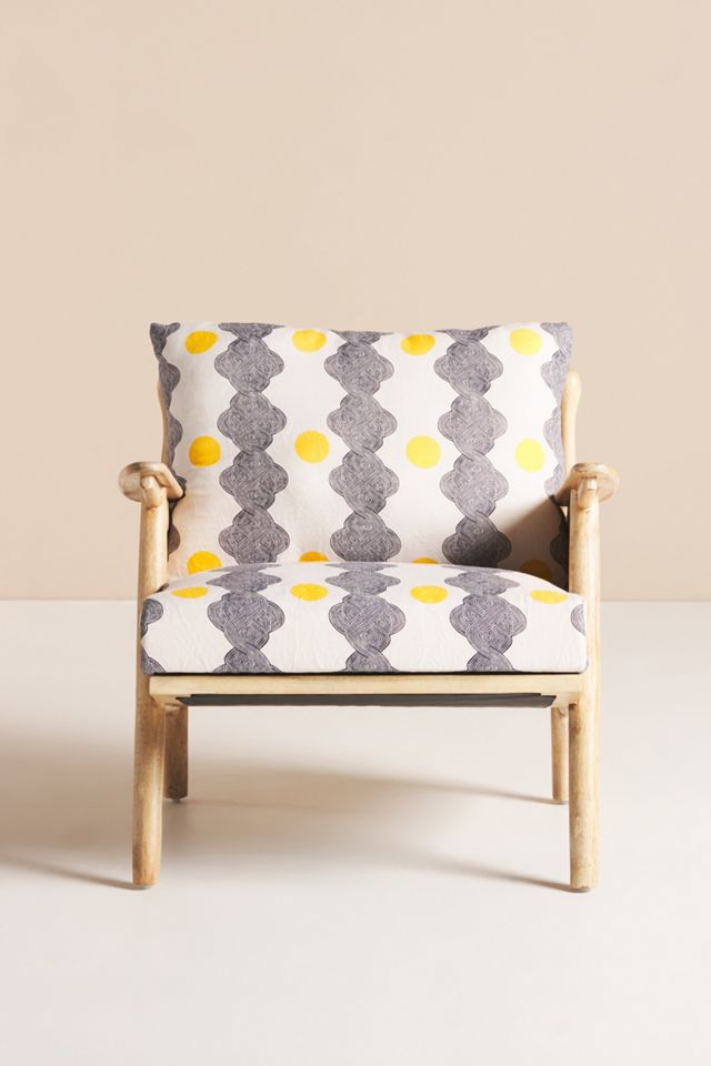 Jen Hewett Blockprinted Caned Armchair #1