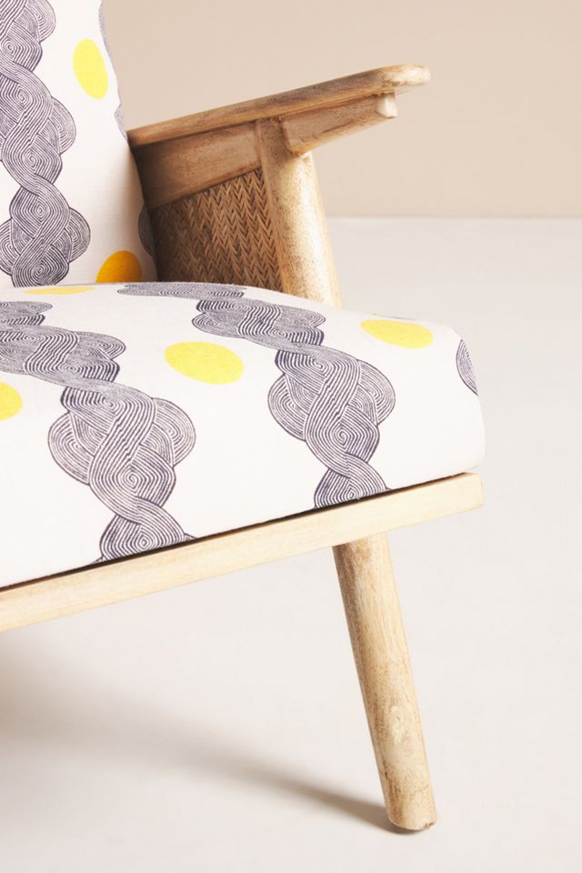 Jen Hewett Blockprinted Caned Armchair #5