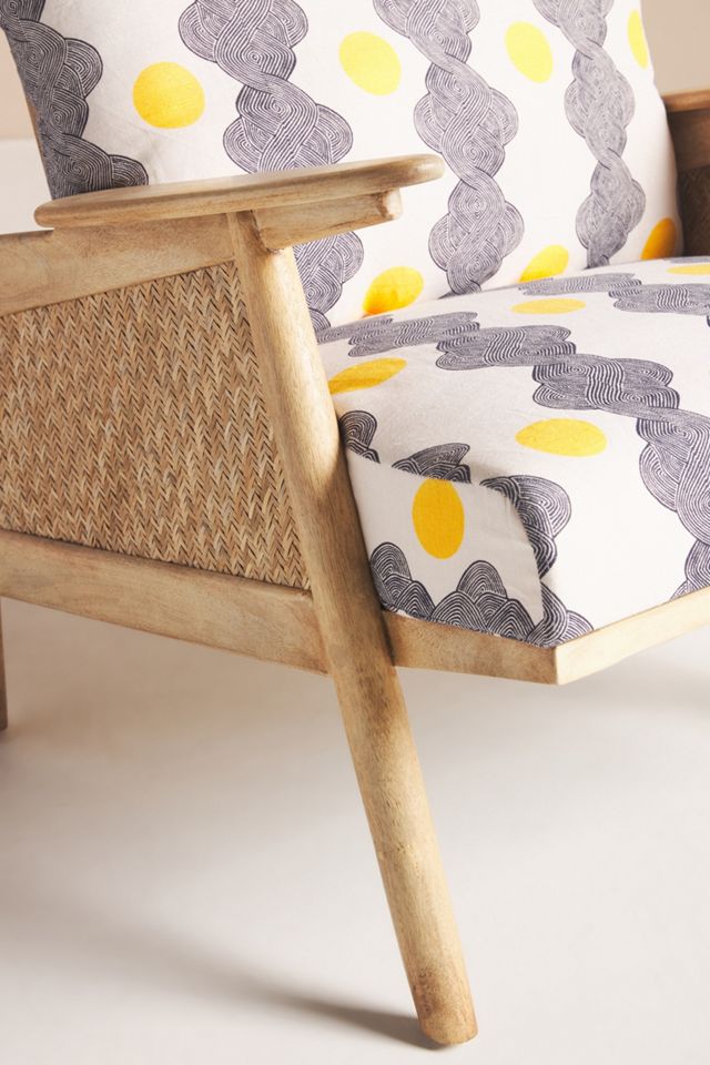 Jen Hewett Blockprinted Caned Armchair #6
