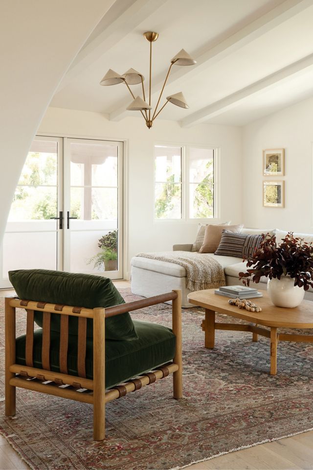 Amber Lewis for Anthropologie Velvet Caillen Accent Chair #9