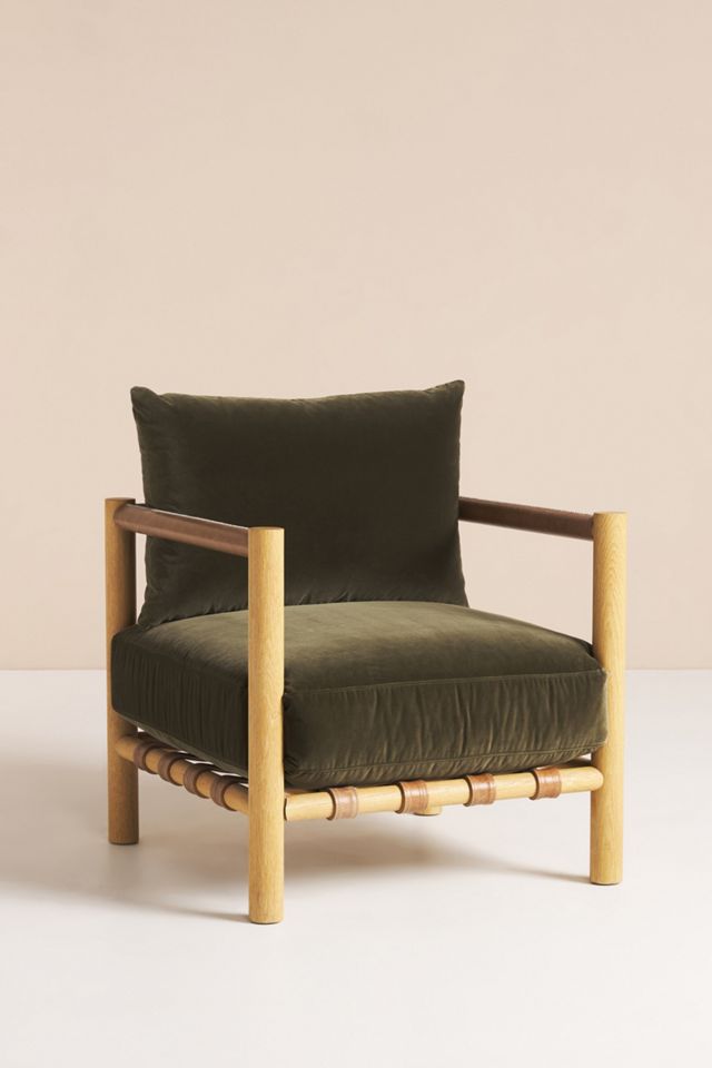 Amber Lewis for Anthropologie Velvet Caillen Accent Chair #2