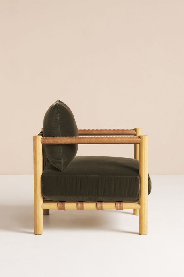 Amber Lewis for Anthropologie Velvet Caillen Accent Chair #3