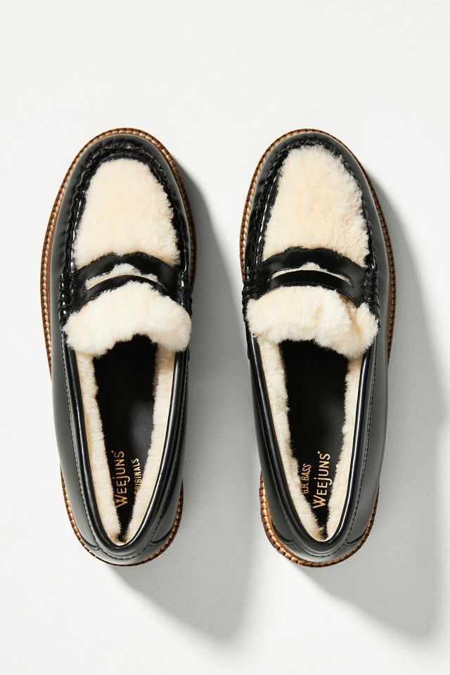 Bass Weejuns Shearling Lug Sole Loafers #1