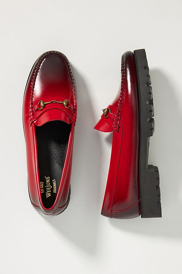 Bass Weejuns Lianna Burnished Lug Sole Loafers | Anthropologie