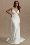 Jenny by Jenny Yoo Marnie Bias-Cut Satin V-Neck Scoop-Back Wedding Gown