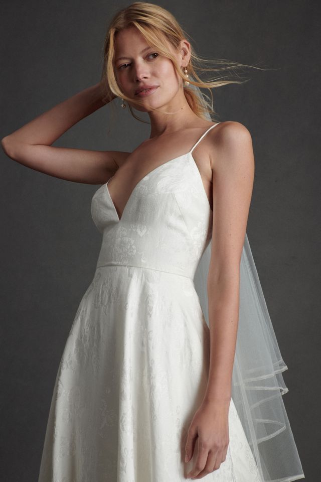 Sachin & Babi Penny V-Neck Jacquard Wedding Gown #5