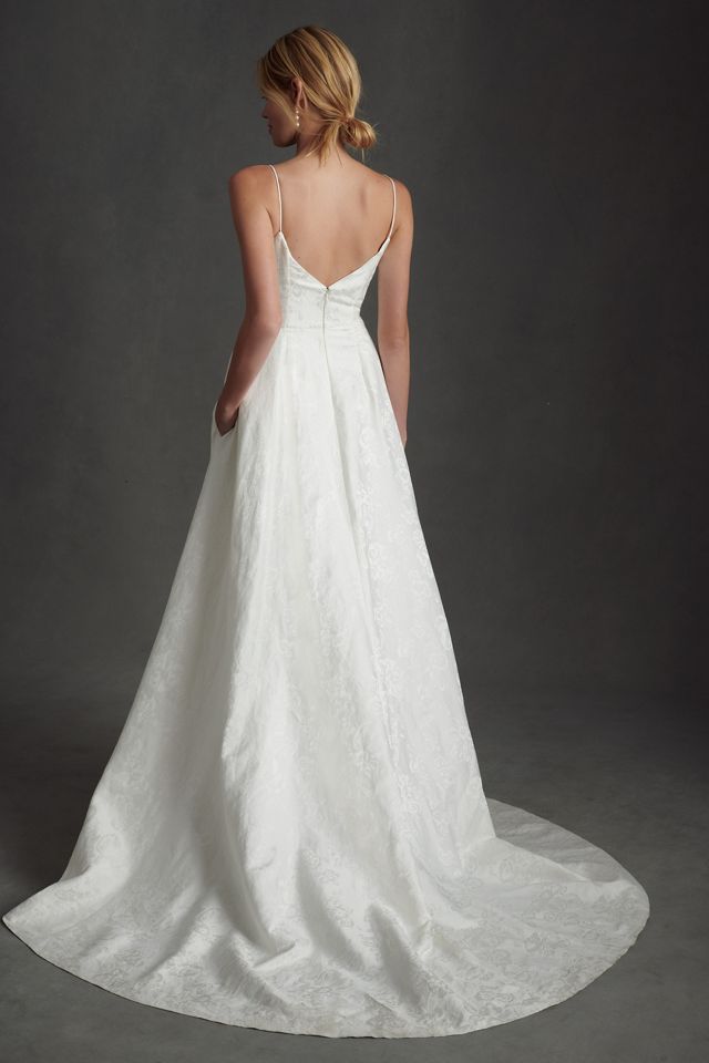 Sachin & Babi Penny V-Neck Jacquard Wedding Gown #4