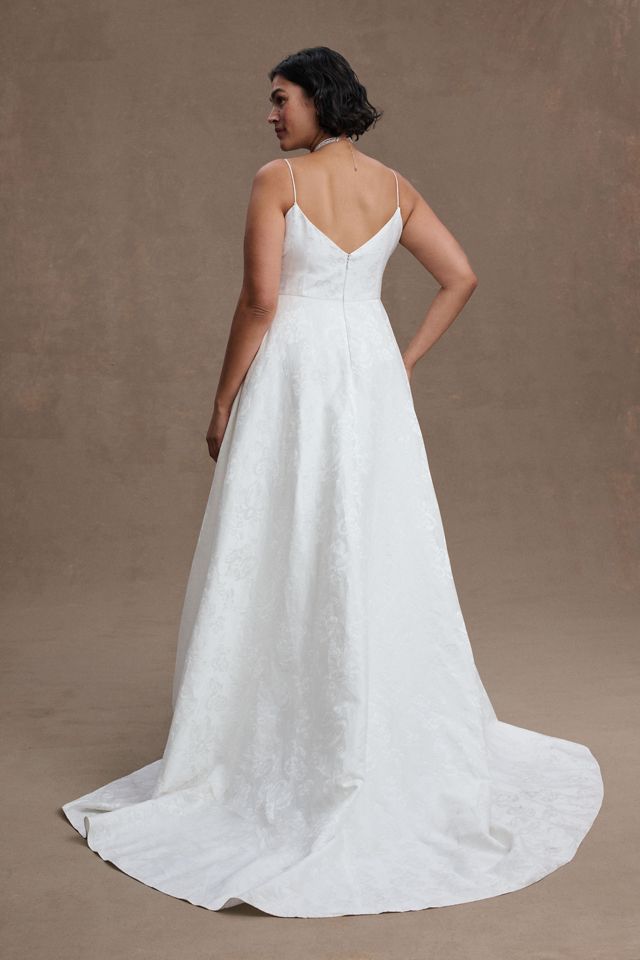 Sachin & Babi Penny V-Neck Jacquard Wedding Gown #1