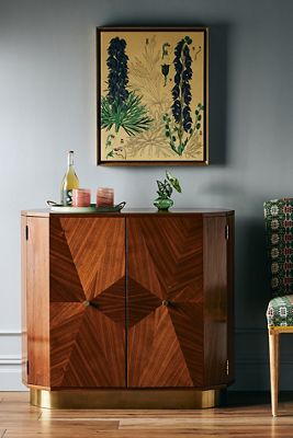 Quillen Marquetry Bar Cabinet