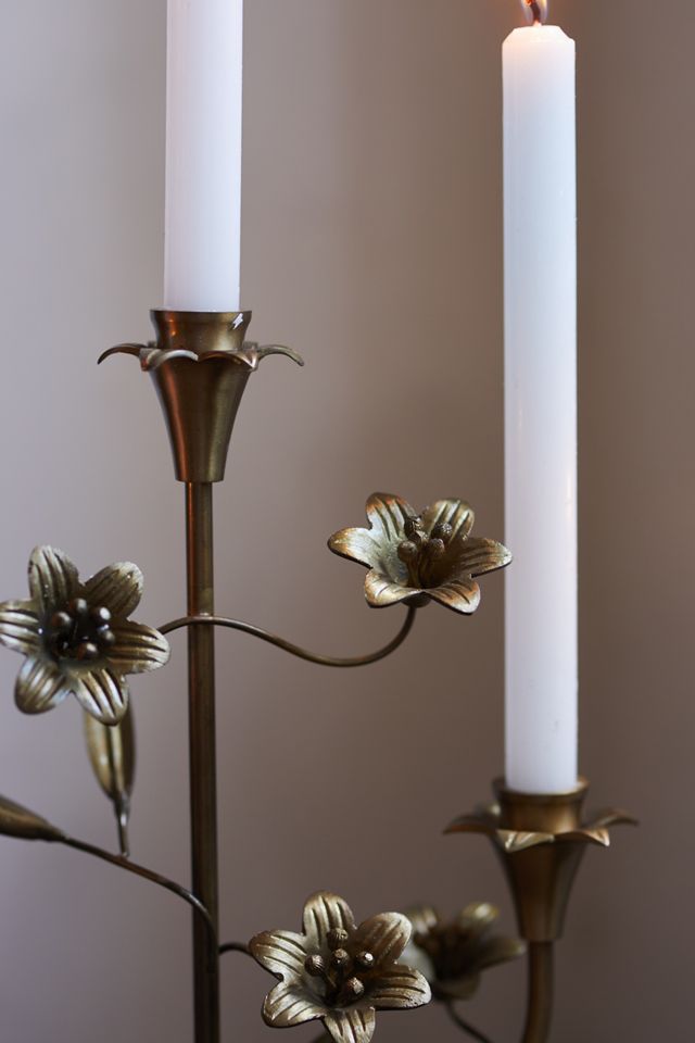 Brass Floral Candelabra #1