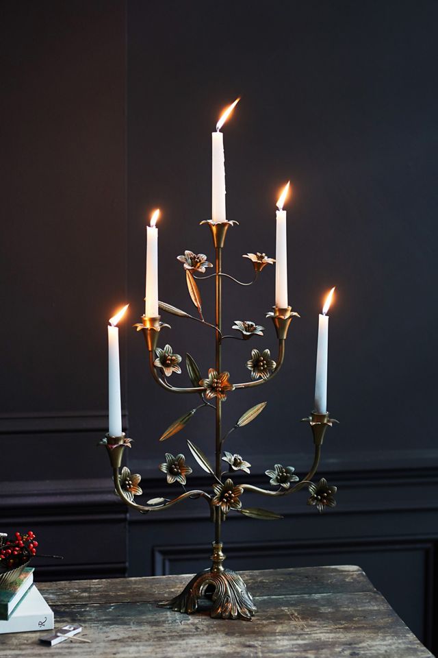 Brass Floral Candelabra #3