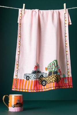 Kendra Dandy Christmas Car Dish Towel