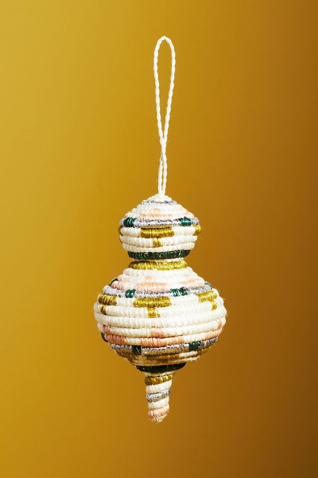 Woven Raffia Finial Ornament #1