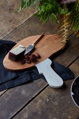 Mushroom Wood + Marble Serving Board